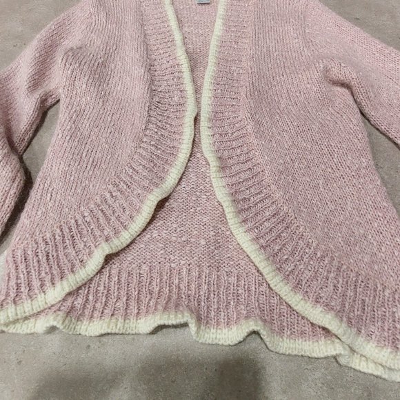 Mac & Jac  Acrylic/Cotton/Mohair Sweater - Light Pink/White - Size Medium - Picture 9 of 11